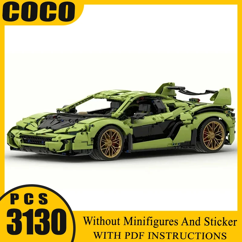 

Moc Building Blocks Supercar Model Speed Champion Technical Bricks DIY Assembly Construction Toys For Childr Holiday Gifts