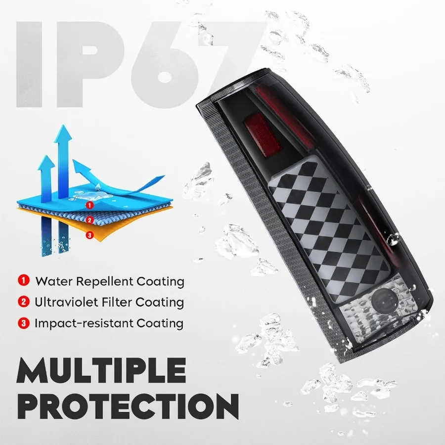 مجموعة مصابيح خلفية LED مناسبة لسيارة Chevy & GMC C/K 1500 88-99, C/K 2500 3500 88-00, C1500 C2500 Suburban 92-99، Silverado 94-98، Ta