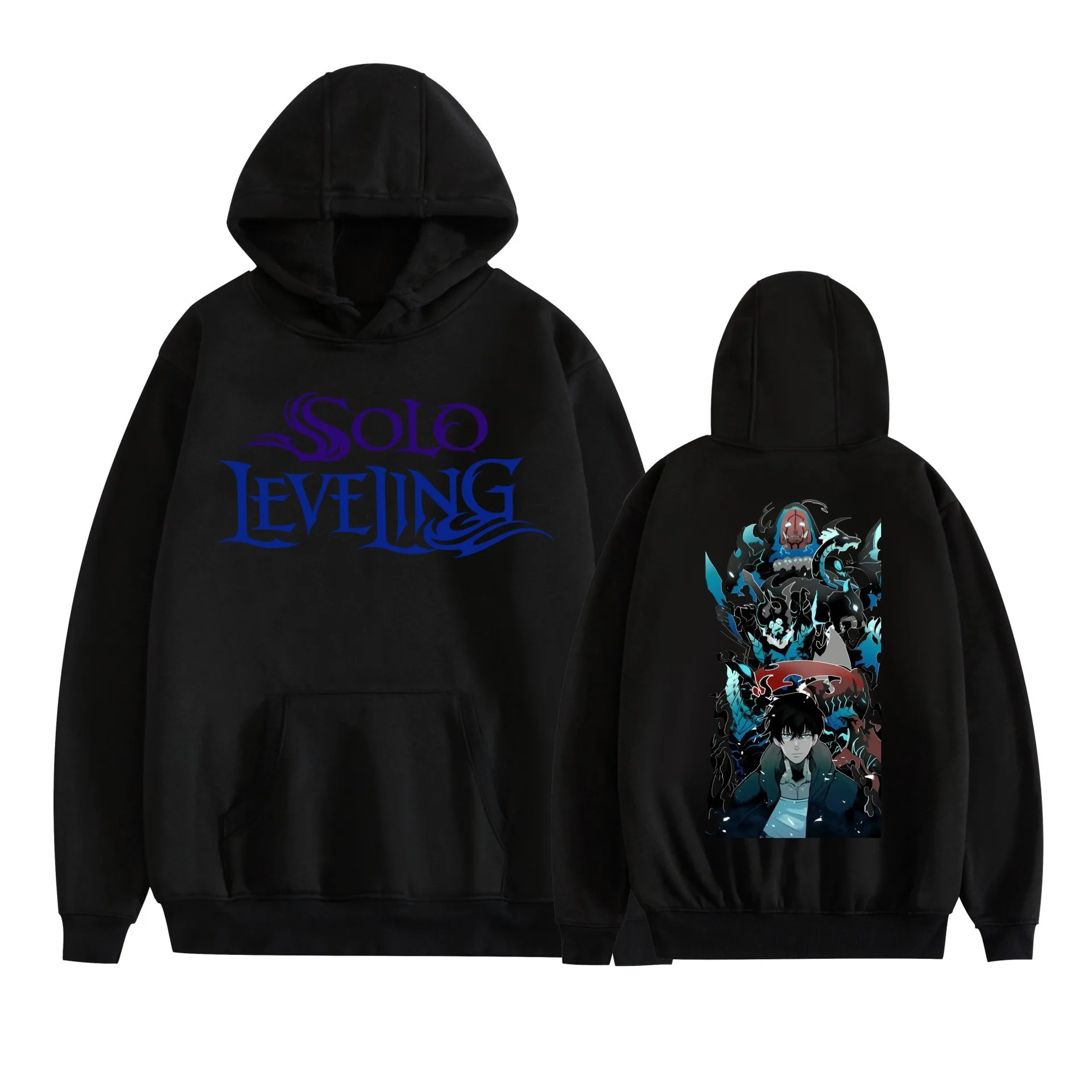 Solo Leveling Hoodies zwart Merch Streetwear Cosplay Vrouwen Mannen Streetwear Mode Trui Casual Sweatshirts Hot Koop Uitloper