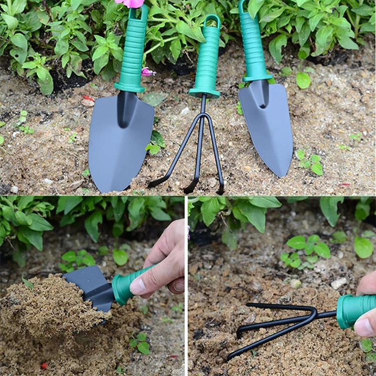 Customized Portable Garden Hand Tools Set Gardening Tools For Home Useful Green Garden Tool Set With Carrying Case