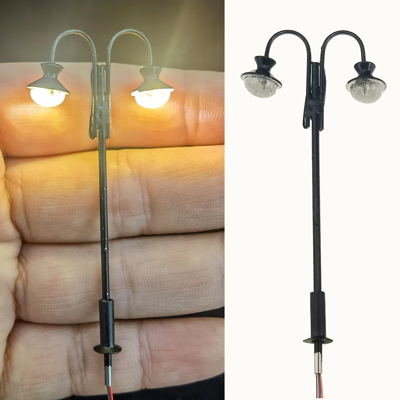 โมเดลไฟถนนขนาด1:87 Ho โคมไฟ LED 3V แบบ DIY ไฟ LED สำหรับสร้างสวนรูปแบบภูมิทัศน์วัสดุโมเดลรถไฟขนาดเล็ก