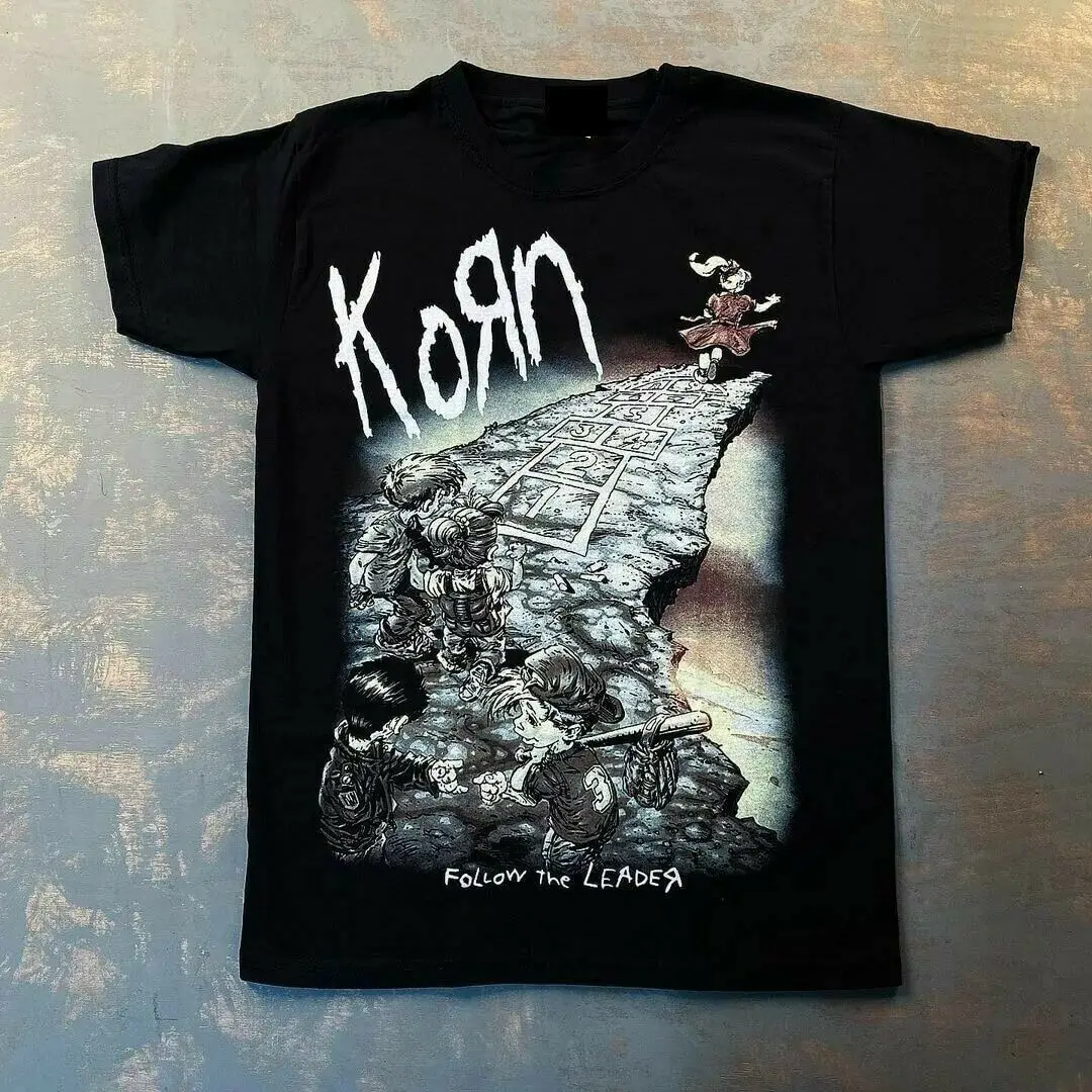 Hot!! Design Vintage Metal Band #KORN T-shirt 1990s short sleeve black S-5XL