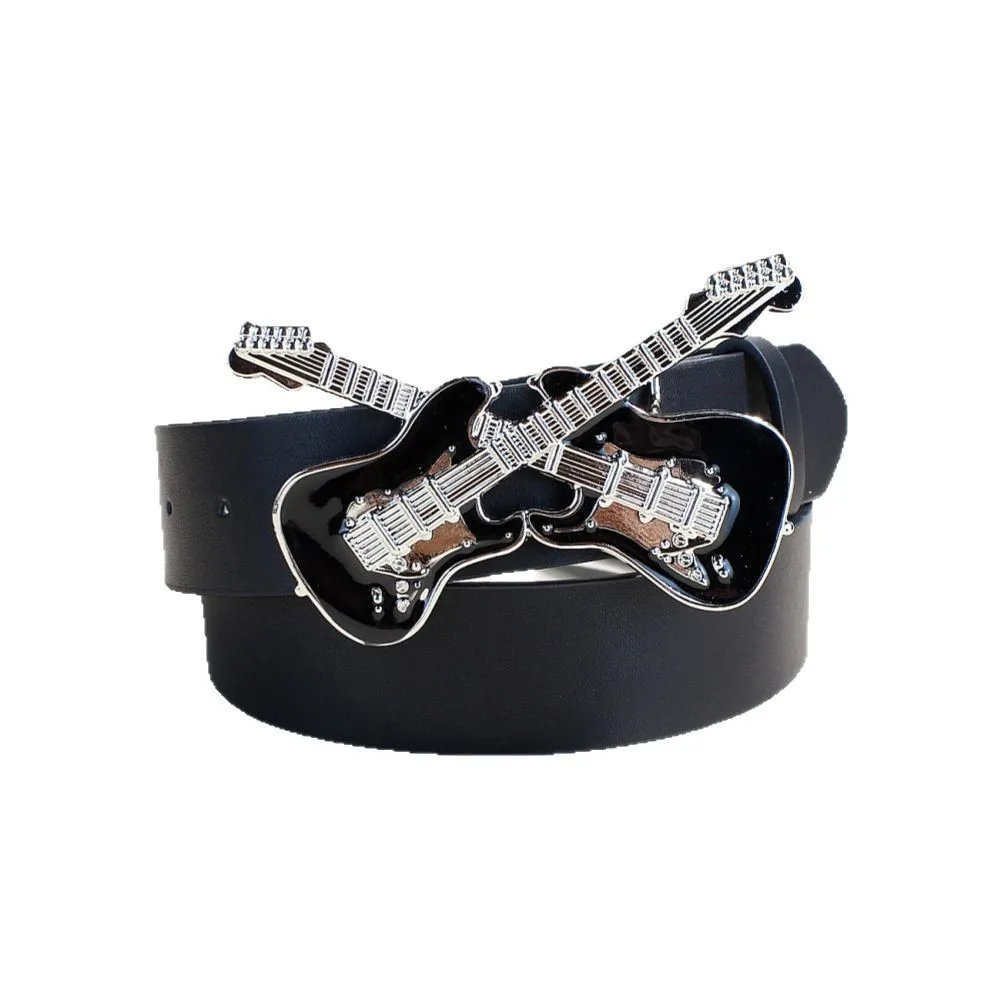 حزام الجينز المرأة الديكور جديد متعدد الاستخدامات حزام غير رسمي الغيتار مشبك روك بانك