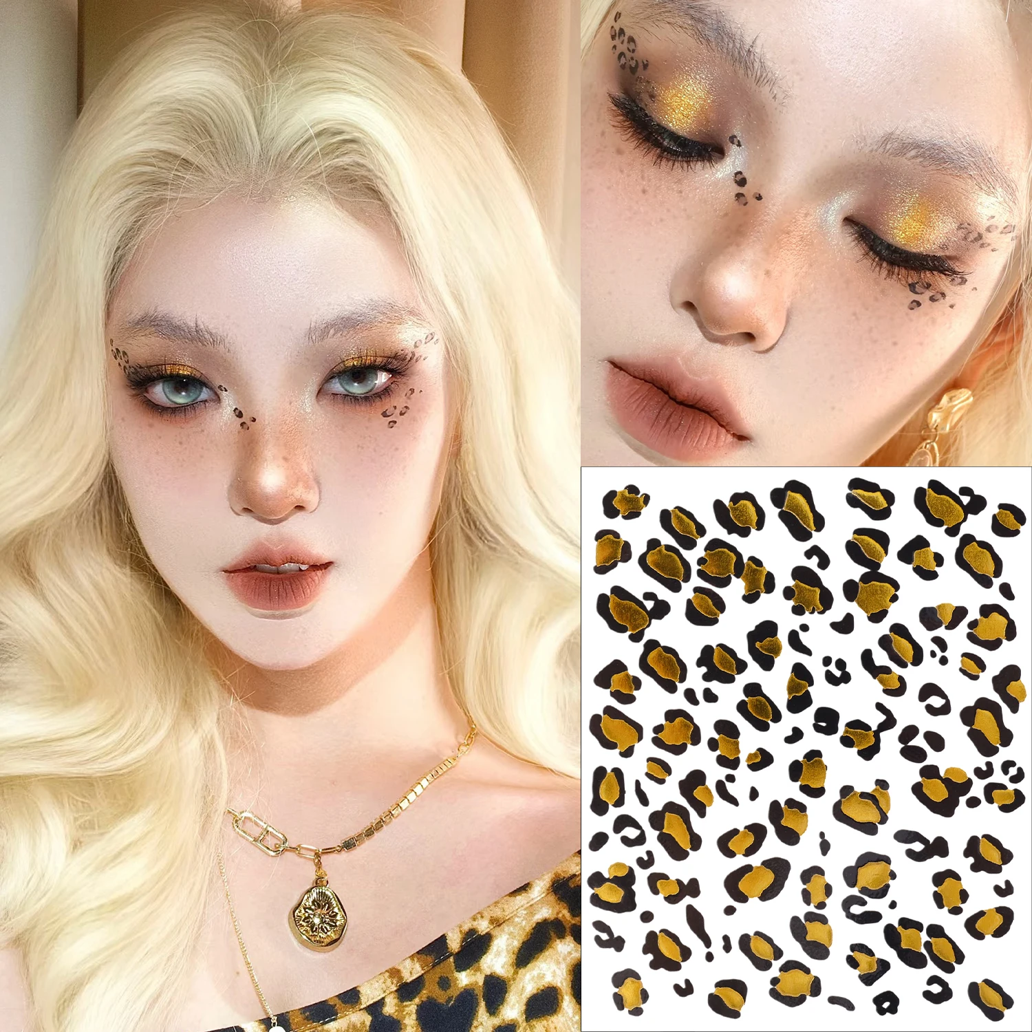 Seksowny wzór w cętki tłoczony na gorąco naklejka tatuaż wodoodporna DIY tymczasowa naklejka tatuaż tatuaże do ciała Retro Leopard fałszywe naklejki tatuaż — zdjęcie 7