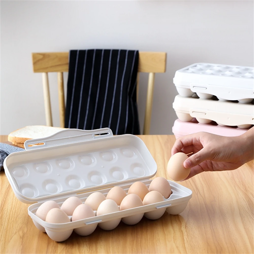 12/18 Grids Egg Storage Box Portable Plastic Egg Case With Folding Lid Refrigerator Storage Box For Camping Hiking Picnic