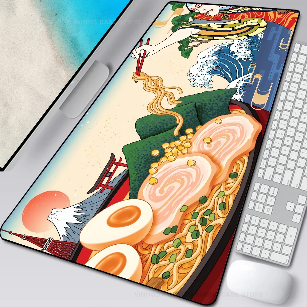 Japan Samurai Ramen Waves Mousepad Mouse Mat Desk Mat With Pad Gaming Accessories Prime Gaming XXL Keyboard Pad