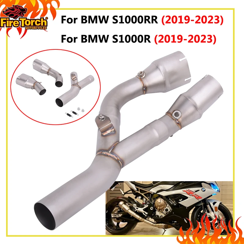 

Slip On For BMW S1000RR S1000R 2019 - 2023 Motorcycle Exhaust Escape Systems Middle Link Pipe Connect Original 60MM Muffler