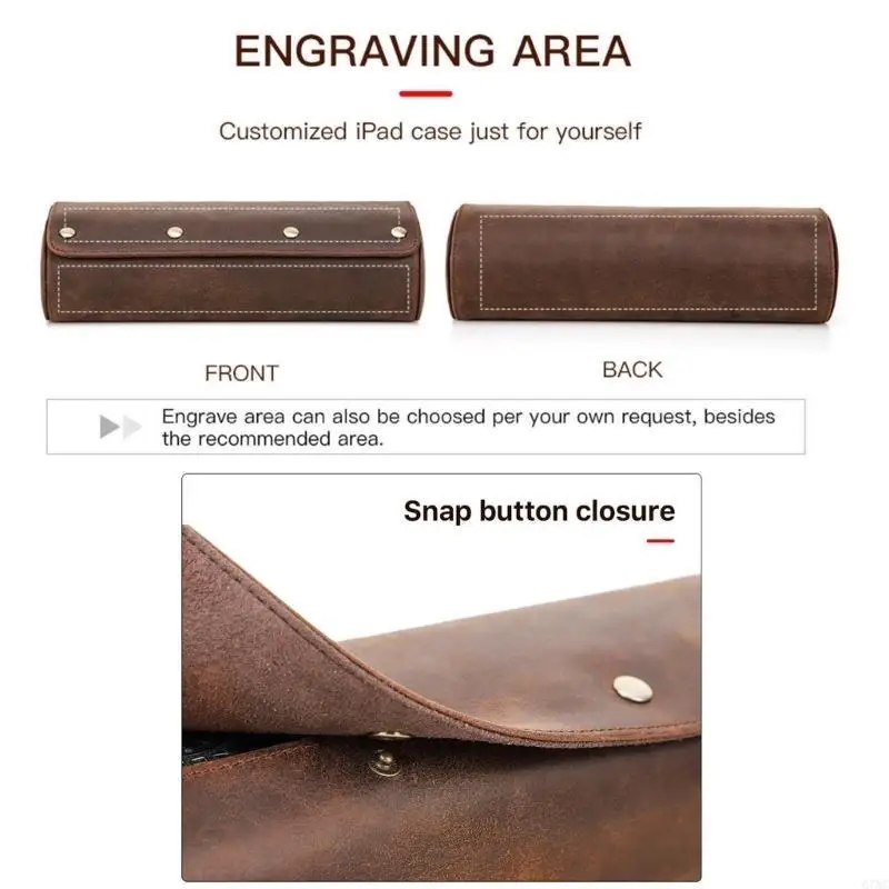 3 Slots Leathers Watch Box Luxury Wrist Watch Case Roll Display Jewelry Holder with Closing Button for Men