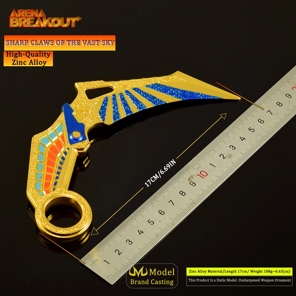 17cm Arena Breakout garras afiladas del Vast Sky Funda de cuero genuino juego Anime aleación Prop garra cuchillo juguete fresco sin cortar regalo seguro para niño