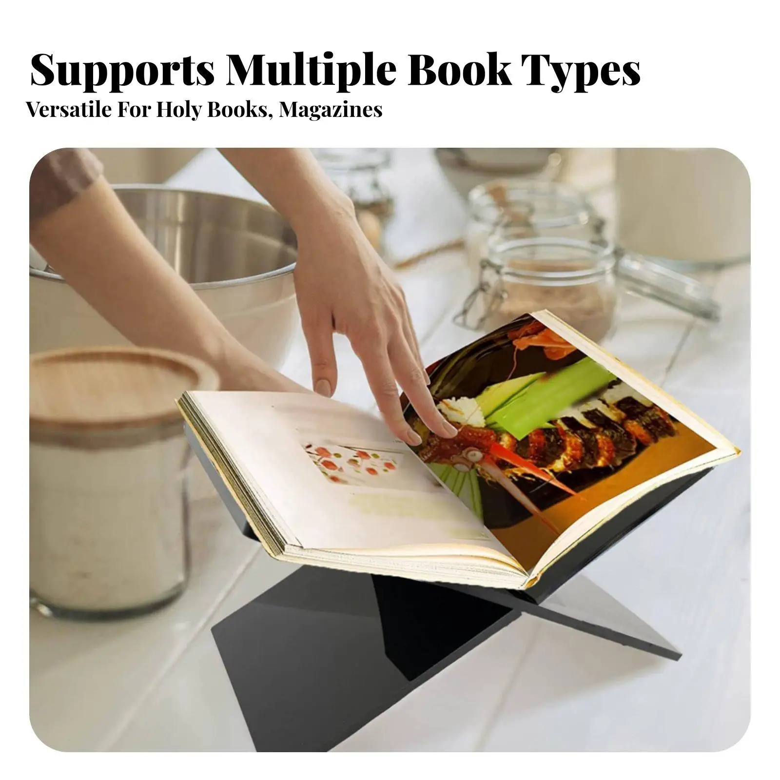 Elegant Acrylic Display Stand for Books Magazines Artwork Home Office Bookshelf Decor