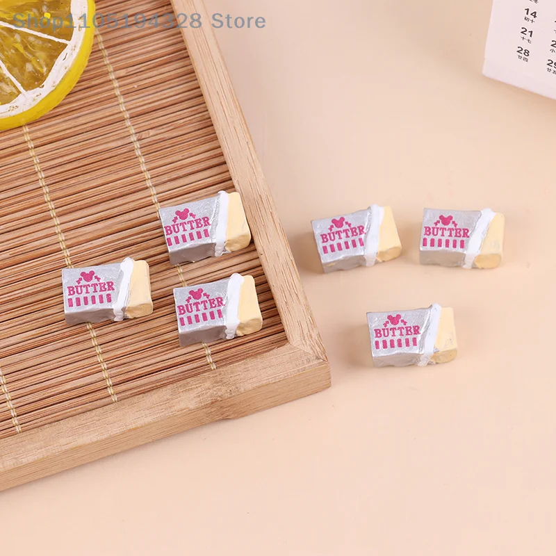 6 Stuks Simulatie Voedsel Boter Miniatuur Fantasiespel Keuken Diy Brood Set Speelgoed Ontbijt Servies Poppenhuis Accessoires