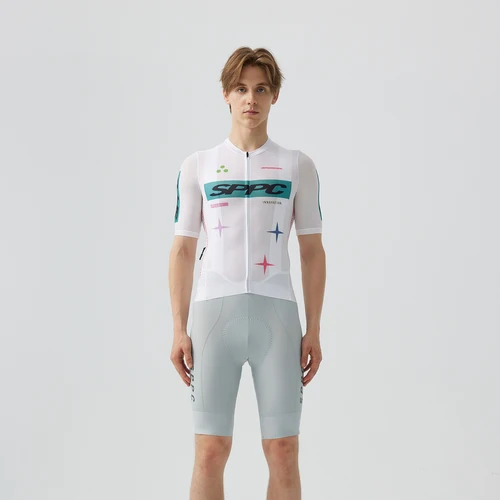 Imagen 1 del producto SPEXCEL Nuevo tejido Itlay para hombre, camisetas de ciclismo ligeras de manga corta de verano, ajuste aerodinámico, tela transpirable y de secado rápido UPF 50+