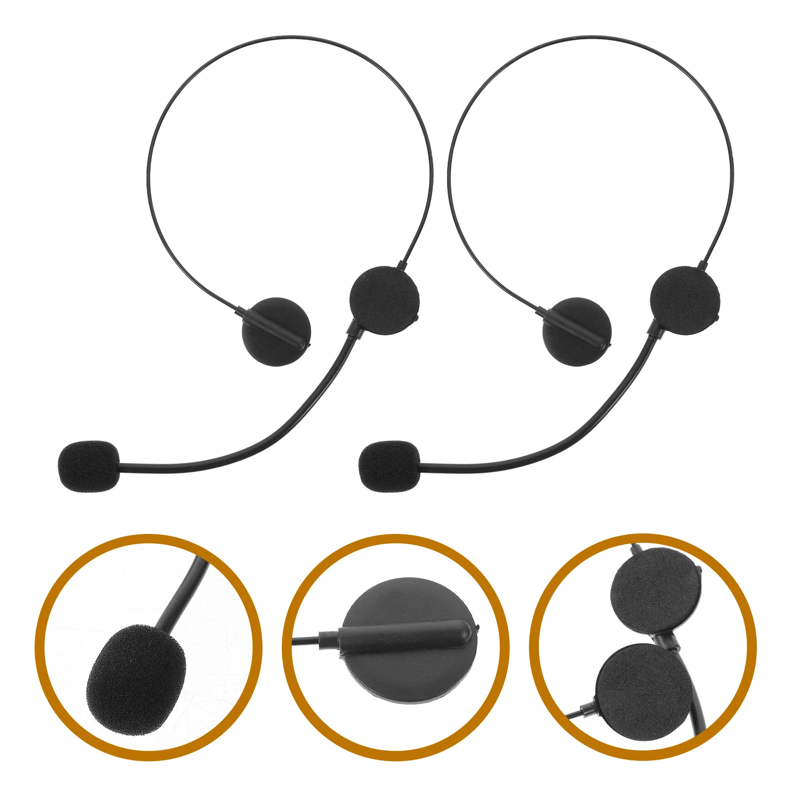 

2pcs Cosplay Singer Star Headset Prop Fake Ear Mic Pretend Play Rock Star Costume Accessories Party Favors