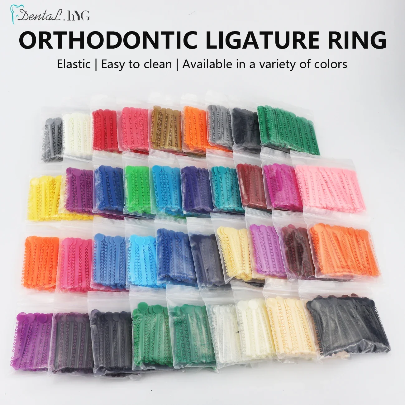 

1Pack=1040PCS/40Sticks Dental Orthodontic Elastic Ligature Ties Bands for Brackets Braces Colourful to Choose