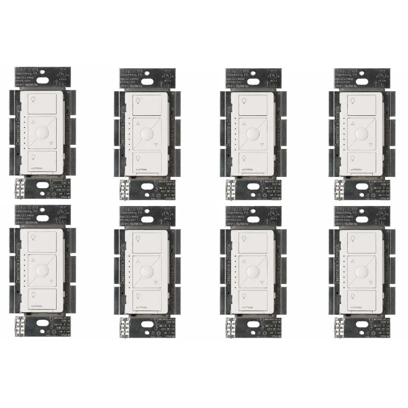 Lutron Caseta Smart Dimmer Switch for ELV+ Bulbs, 250W LED, PD-5NE-WH, White (8-Pack)