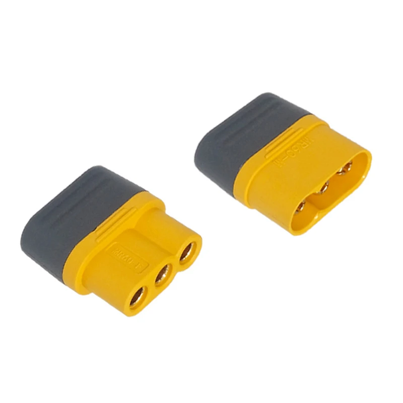1PCS MR60 MR 60 Fireproof Female Male Three-core Connector With Sheath 3.5mm Brass Gold Plated For Lipo ESC RC Model