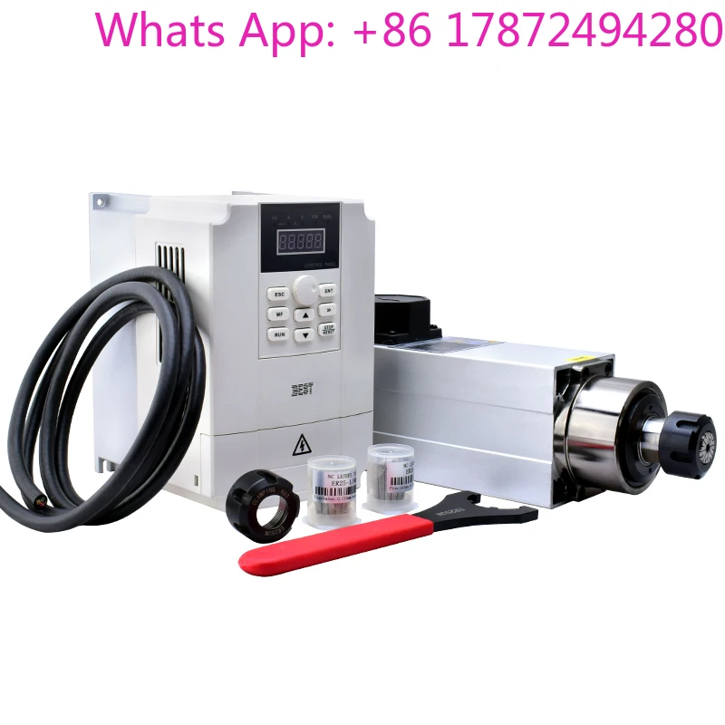 ER25 Air Cooled Spindle Motor  3.5kw Complete Spindle VFD Kit With BEST 2.2kw Inverter Collet
