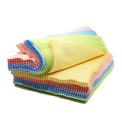 5/10PCS Colored Microfiber Square Wipe Cloth for Eyewear Accessories Eyeglass Cleaning Lens Clothes 14cm*17cm