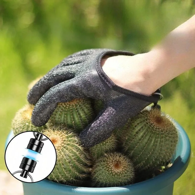 Gardening Magnetic Gloves Anti Prick， Planting Specific Gloves Portable Waterproof Garden Protective Gear - view 3
