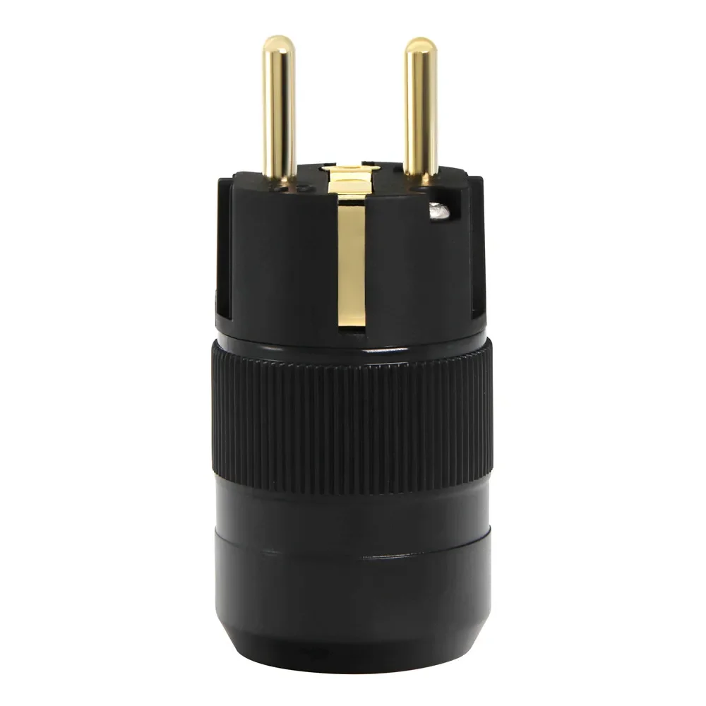 

2pcs Factory directly Offer 24k Gold plated EU Male plug hifi schuko Power connectors Rhodium