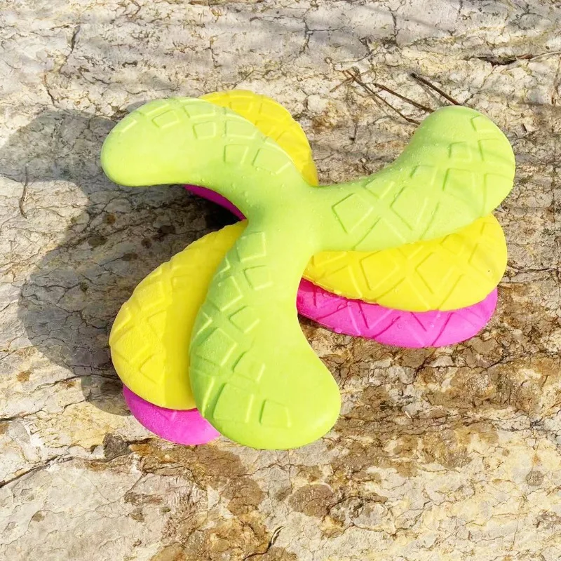 Fun Pet Toy Water Floating Triangle Boomerang for Dogs Puppy Squeaker Squeaky Molar Dog Toy Pet Training Dog Accessories