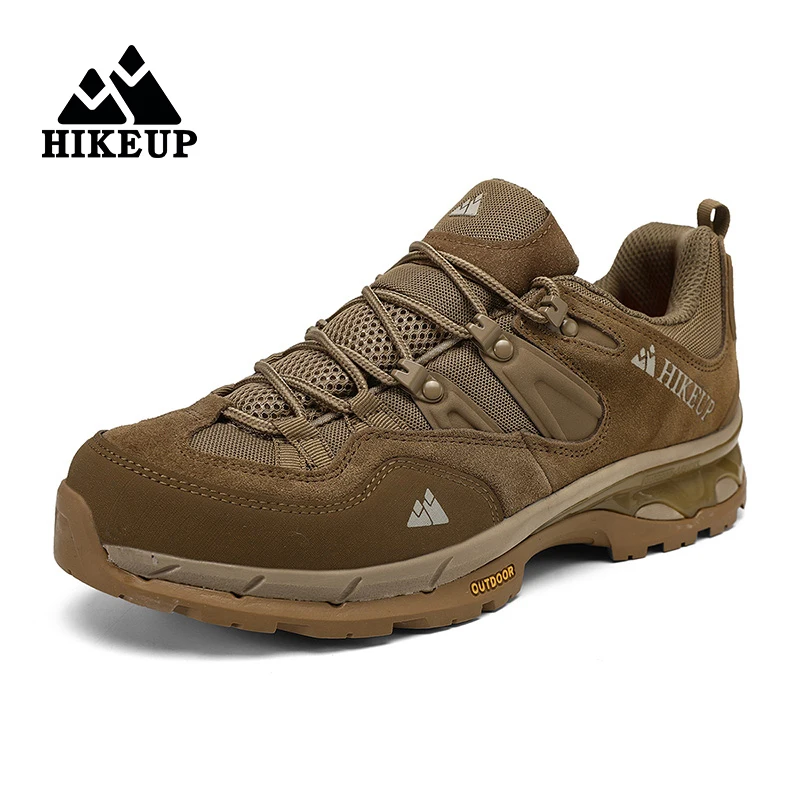 HIKEUP New Hiking Sneakers Shoes for Men Breathable Outdoor Trekking Sport Men‘s Shoes Climbing Hunting Walking Leather Shoes