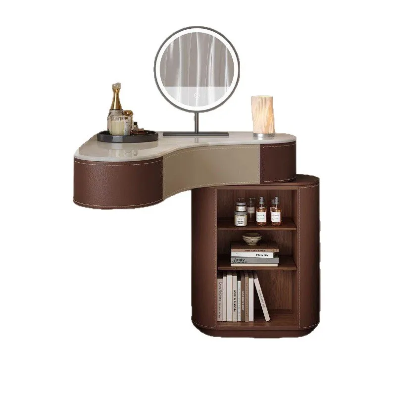 Light luxury, modern and simple, bedroom corner dresser, mirror drawer, storage cabinet integrated, medieval cream style