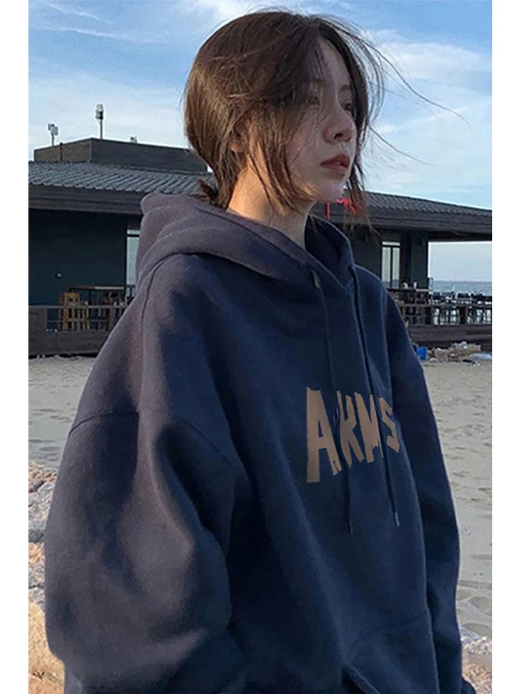 مقنعين سستة هوديس ملابس امرأة Y2K ملابس داكنة المتسكعون شعبية المناسب س الرقبة التطريز الديكور صغار مكافحة الباردة مكتنزة #5