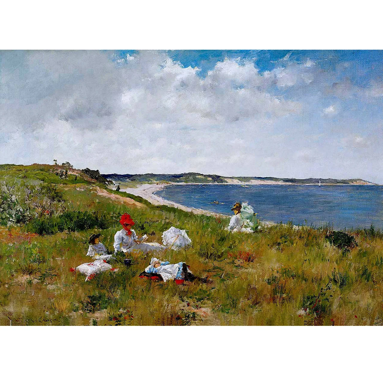 

Idle Hours by William Merritt Chase,Hand paintd famous painting reproduction,Landscape oil painting on canvas,Room decor