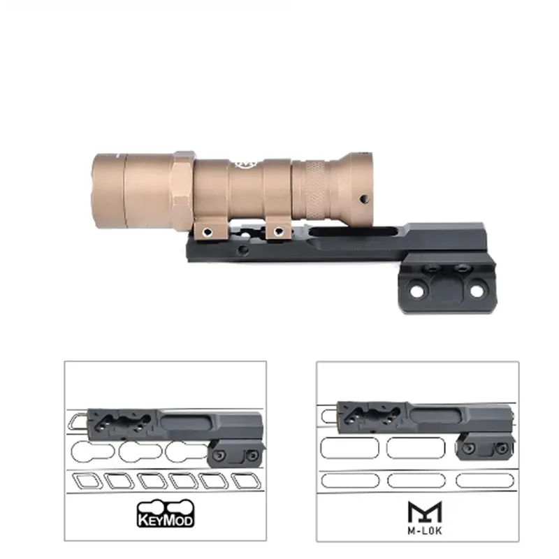 Wadsn M300 M600 Flashlight Offset Mount Base For PIcatiny Mlok keymod Outdoor Scout Light  Accessories