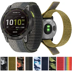 Correa de nailon de 26mm, 20mm y 22mm para reloj Garmin Fenix 7X, 6X Pro, 7, 7S, 6, 6S, 5X, 5 5S Plus/Venu 2 Plus, correa de secado rápido con gancho y bucle