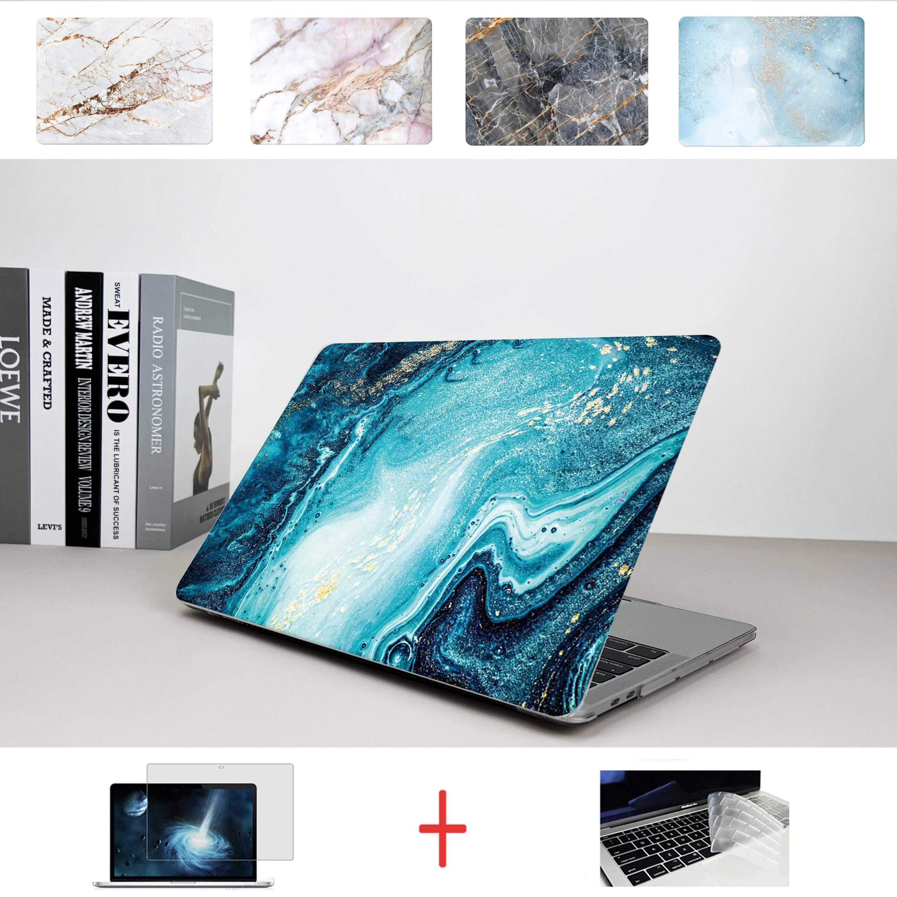 

marble skin Laptop Case For Macbook M1 M2 Chip Air Pro13 A2681A2179A2337A2338A2442A2289A2941 Touch bar/ID 15.3 14.2 16.2 inch