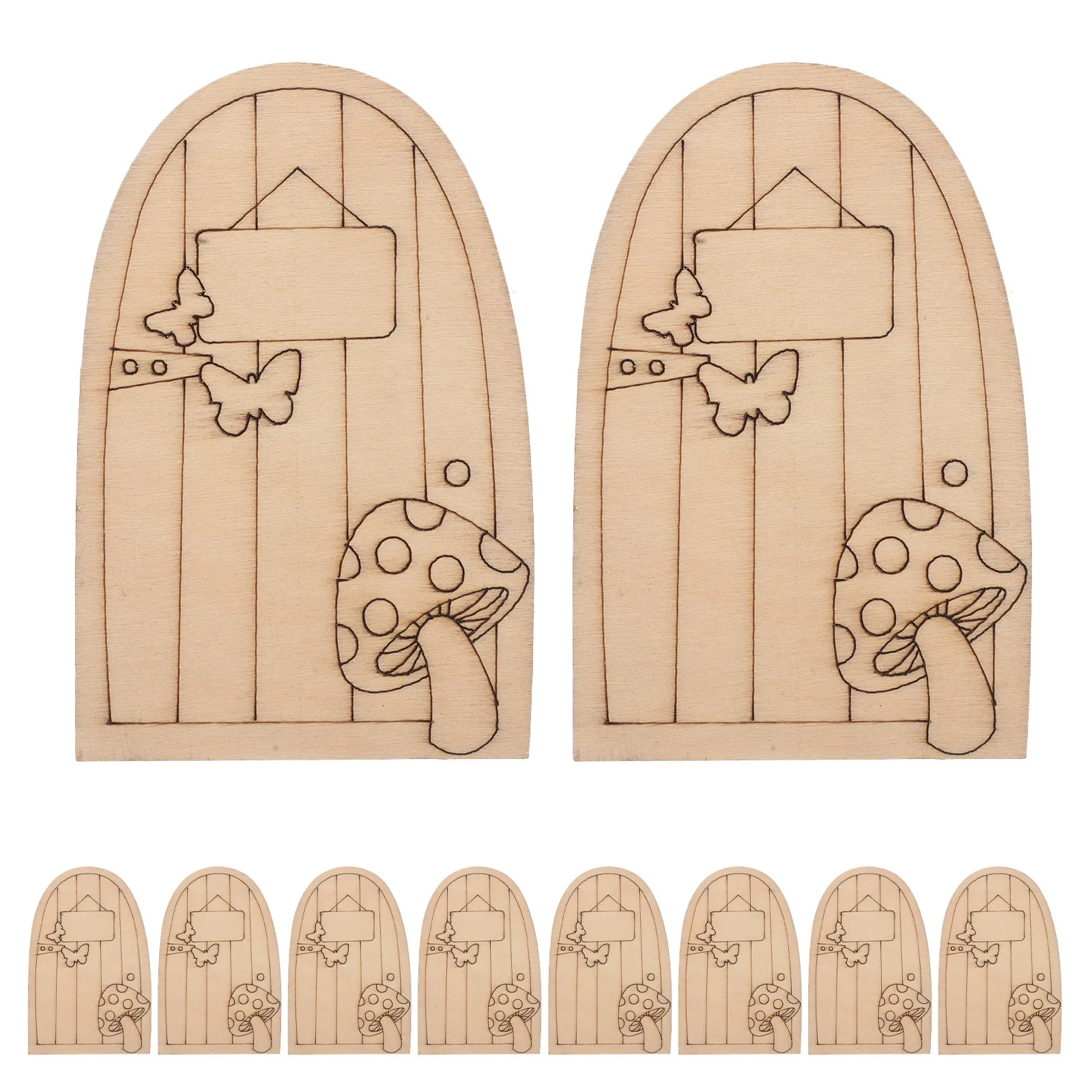 

50Pcs Miniature Wooden Fairy Door DIY Kit for Fairy Garden Moss Landscape Decoration Home Party Festive Christmas Halloween