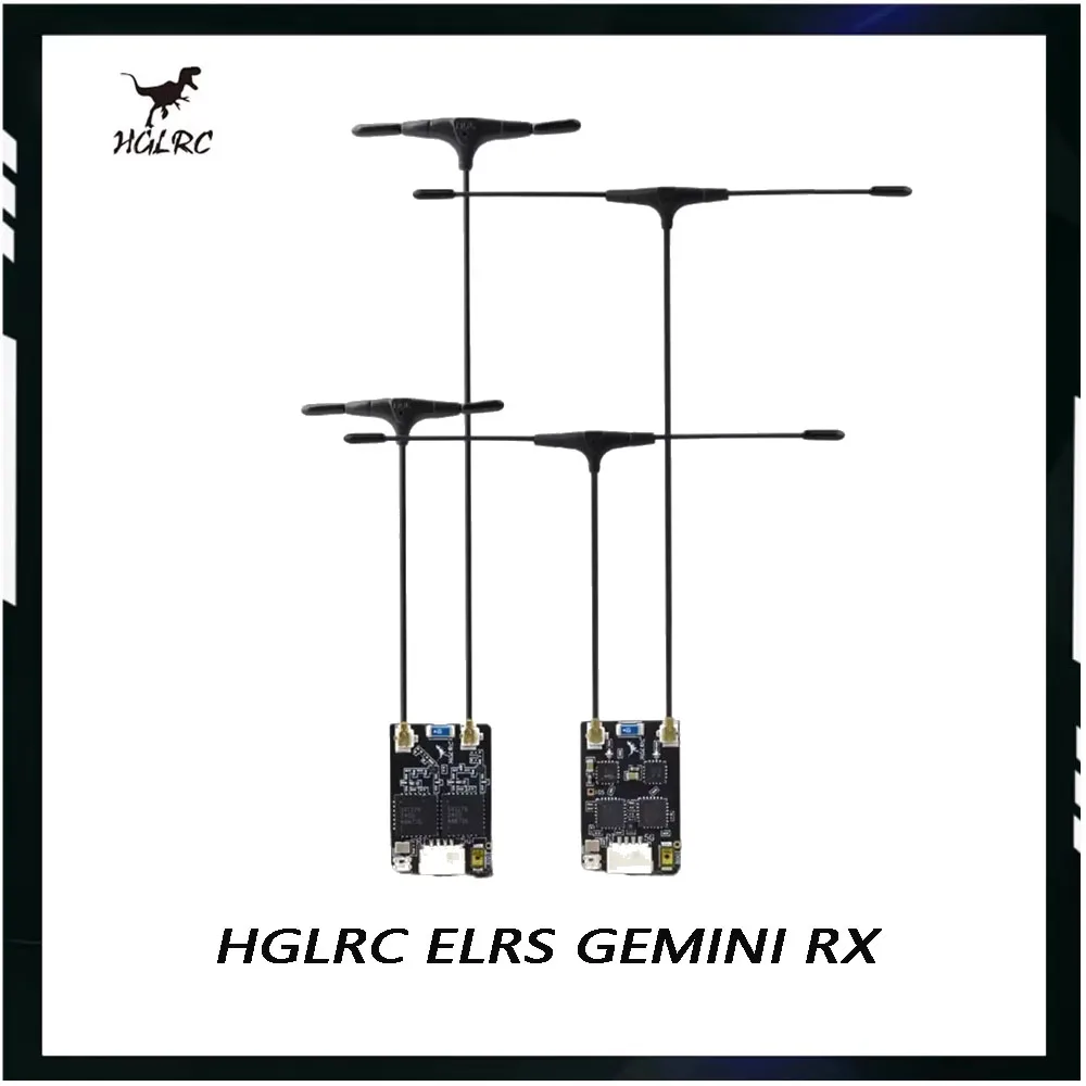 

HGLRC 2025 New ELRS GEMINI RX Dual Band Receiver 2.4G/915Mhz - FPV Receiver for RC Airplane & Long Range FPV Drone