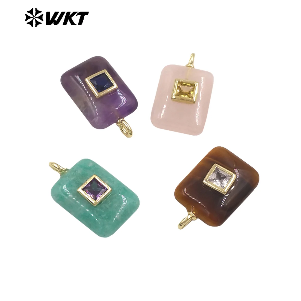 

WT-P2020 New Style Elegant Simple Natural Gemstone Zircon Pendant With 18k Real Gold Plated For Women Birthday Gifts