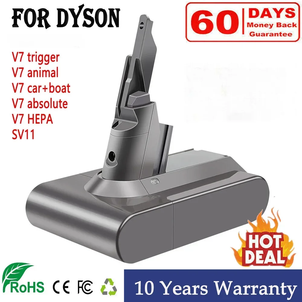 

21.6V 6000mAh 18650 Li-lon Battery For Dyson V7 FLUFFY V7 Animal V7 Pro 225403 229687 Vacuum Cleaner Chargeable Tools Battery