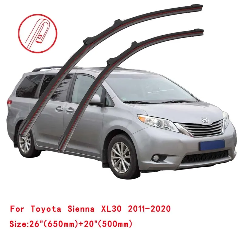 トヨタシエナ用XL30 2011 2012 2013 2014 2015 2016 2017 2018フロントガラスブラシワッシャーアクセサリー車のワイパーブレード