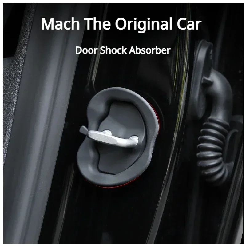 4pcs Door Lock Buckle Cover for Tesla Model Y/3/3+Highland 2024 Silicone Shock Absorbtion Pads Protective Pad Car Accessories