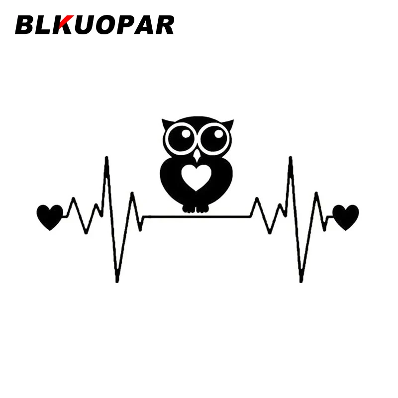 BLKUOPAR الحب البومة ضربات القلب خط ملصقات السيارات لطيف الحيوان ملصق مائي مقاومة للخدش يموت قطع قافلة الثلاجة اكسسوارات السيارات