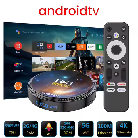 TV Box HK1 RBOX W2T Android 11 Amlogic S905W2 Quad Core 2.4G 5G Dual Wifi 4K HDR Media Player Set Top Box Support Voice Remotete