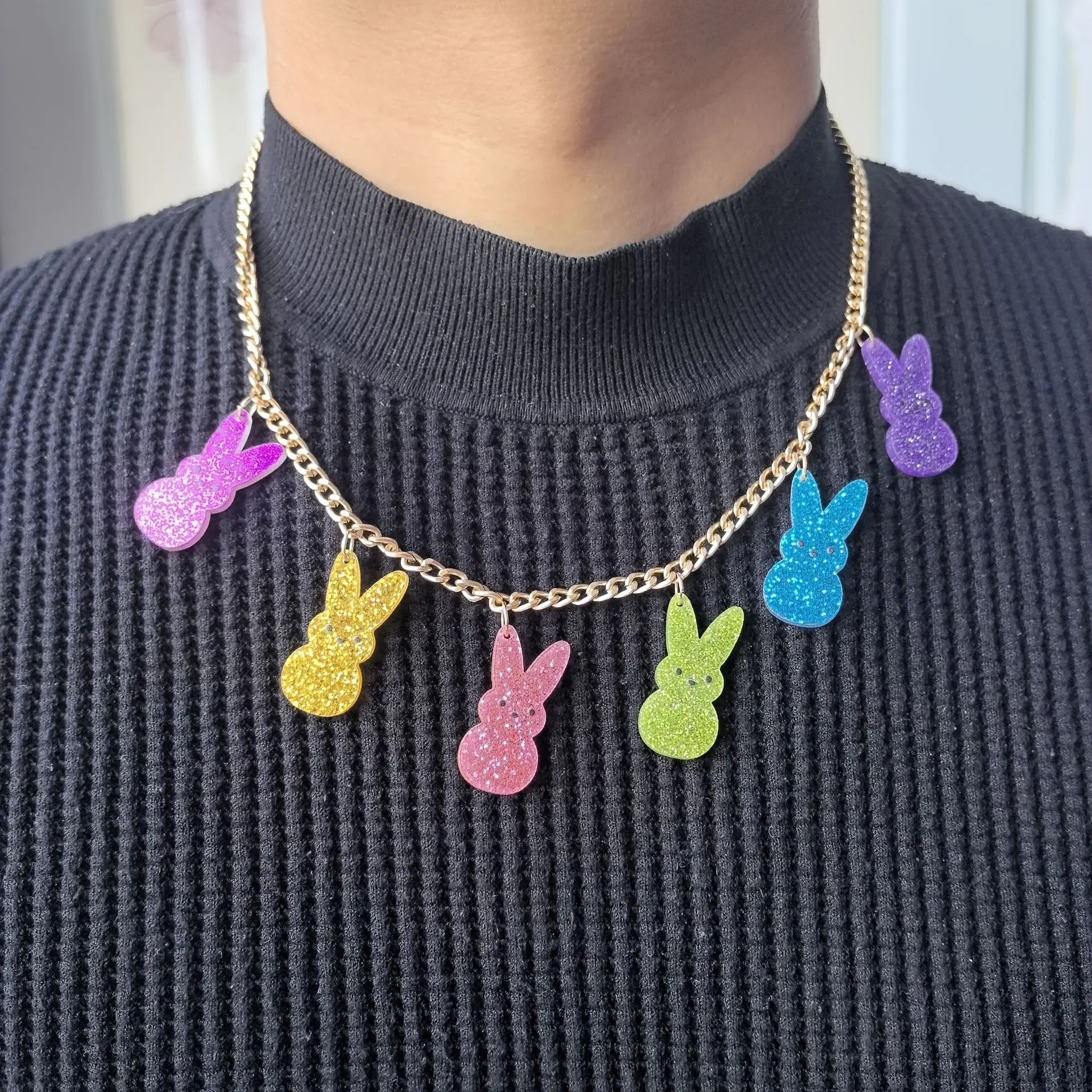 Cute Animal Heart Butterfly Gummy Bear Blade Pendant Necklace For Women Girls Trendy Rap Style Fashion Party Jewelry Gift