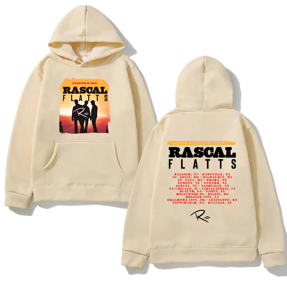 Rascal Flatts Singer's Same Style Hooded Grunge Comfortable Sweatshirt Sleeve Gothic Clothes Moletom Grunge 2026 Black Tour Tee