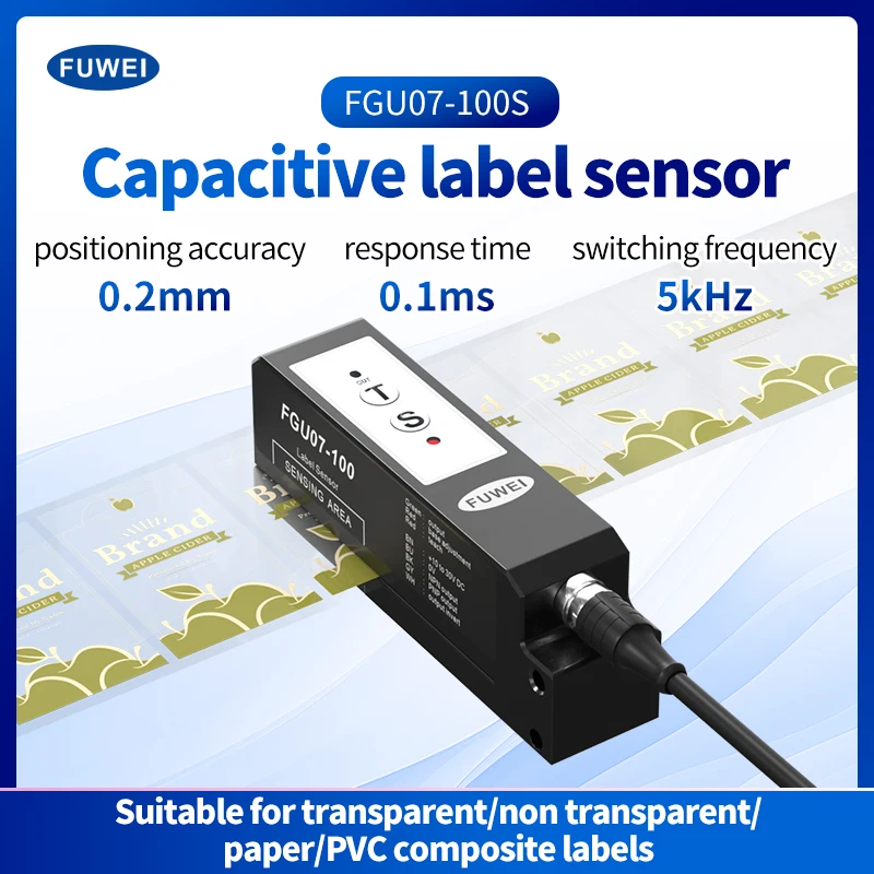 FGU07-100 Slot Type Clear Label Detection for Labeling Machine, Label Sensor