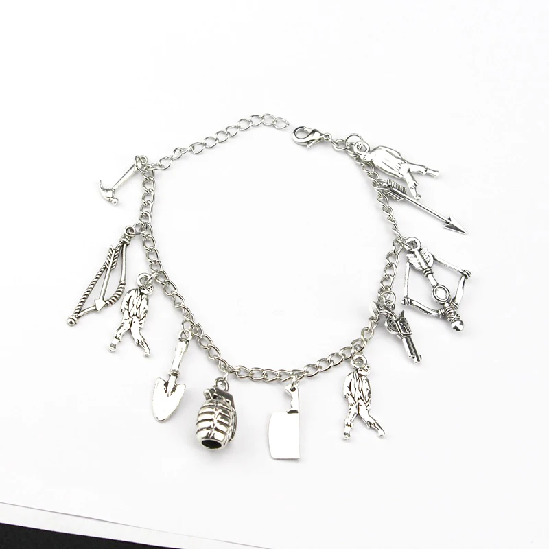 The Walking Dead Inspired Bracelets Zombie Survival Horror Charm Jewelry Mini Alloy Axe Pendant