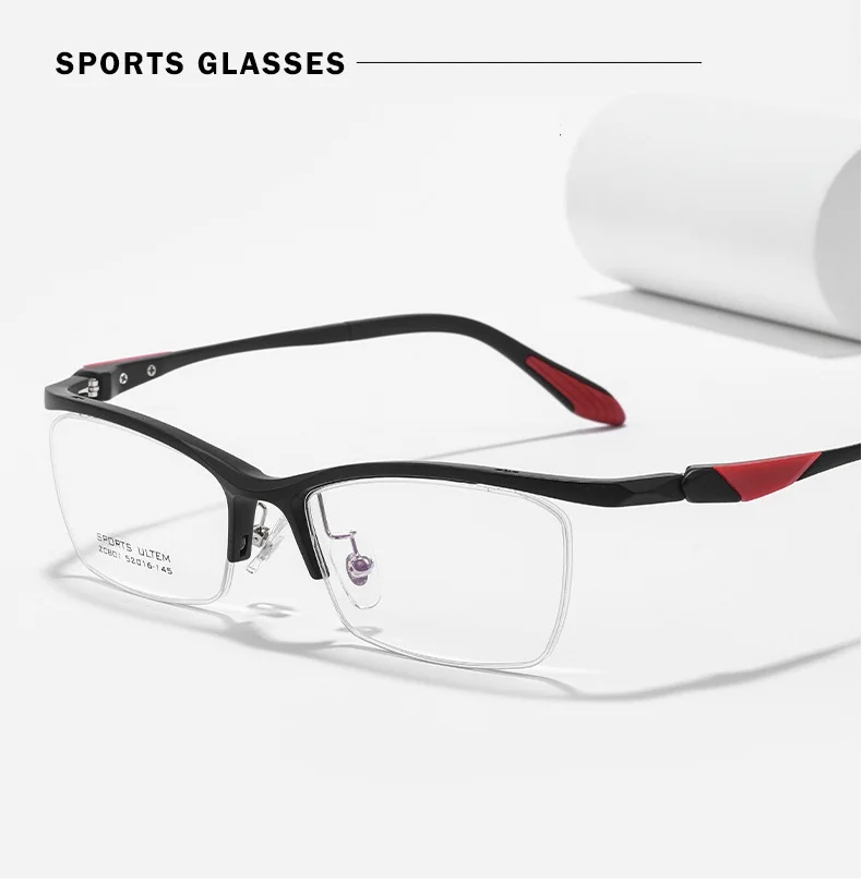 EYELUYAN Modische Sportliche Halbrandlose Optische Myopie-Brille Hochwertiger Halbrandloser Brillenrahmen 801 – Detail 1