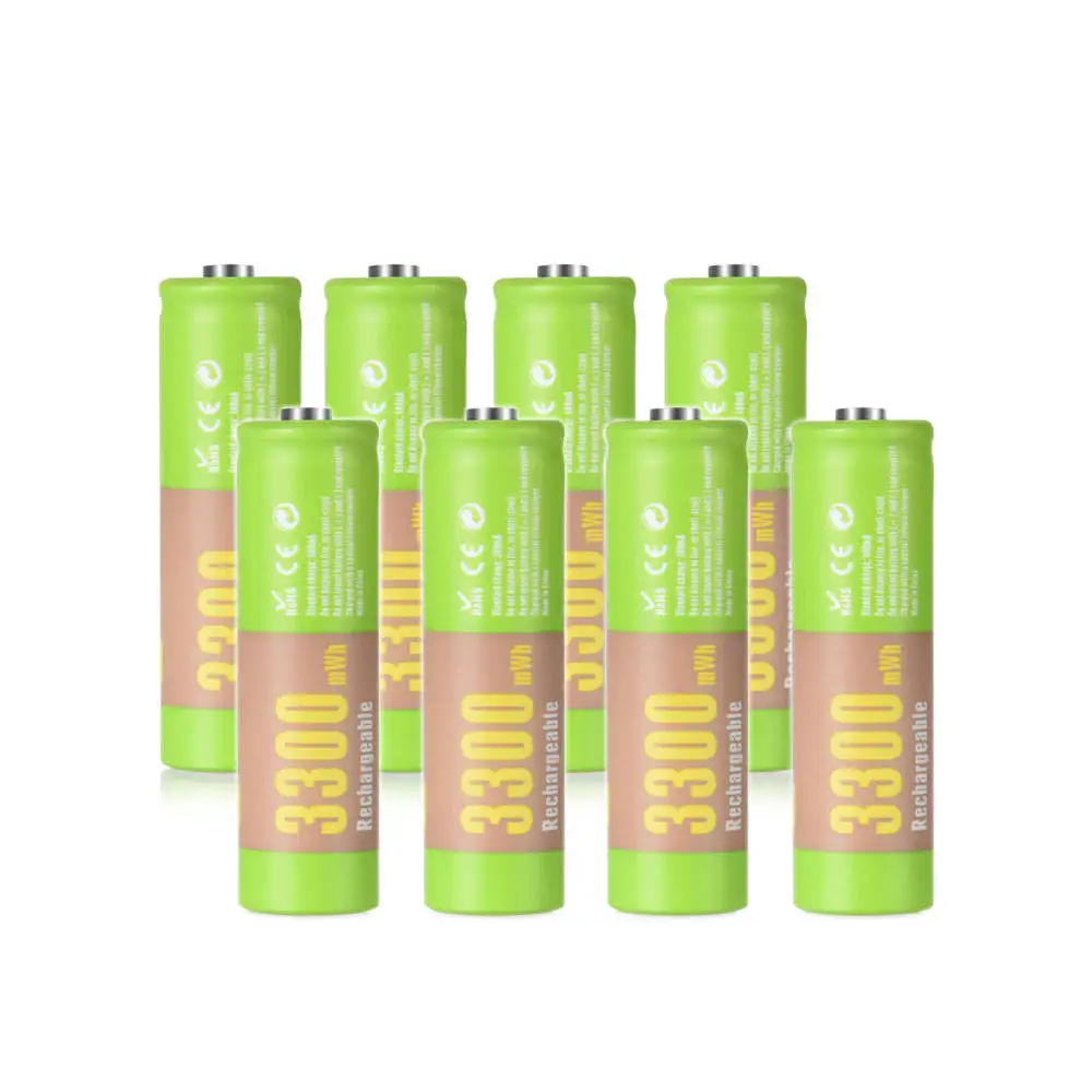 AA Rechargeable Battery 1.5V 3300mWh Li-ion AA Battery for Remote Control Mouse Small Fan Electric Toy Battery 2-20PCS