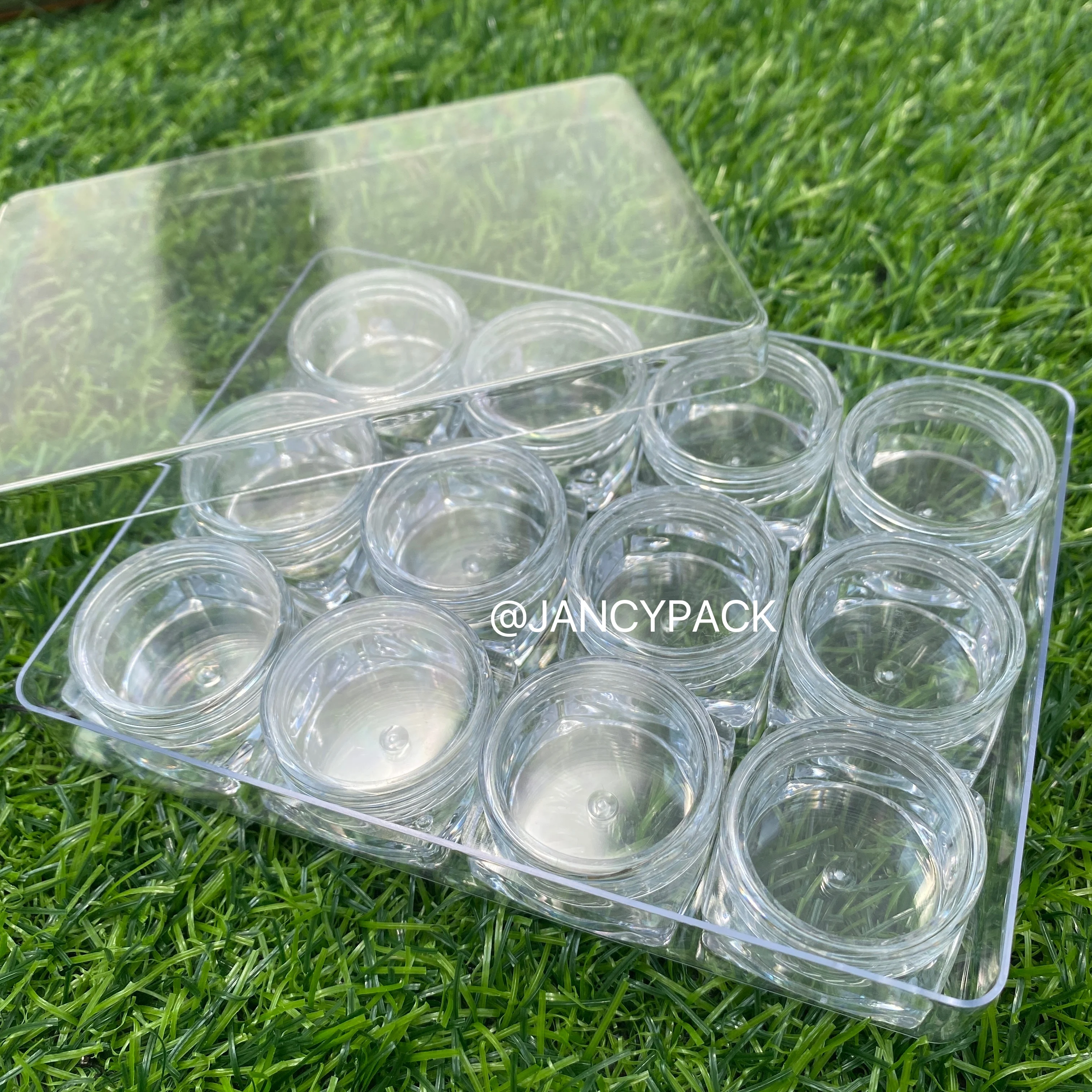 12pcs/set Empty Plastic Clear Cosmetic Jars Makeup Container Lotion Bottle Vials Face Cream Sample Pots Gel Box