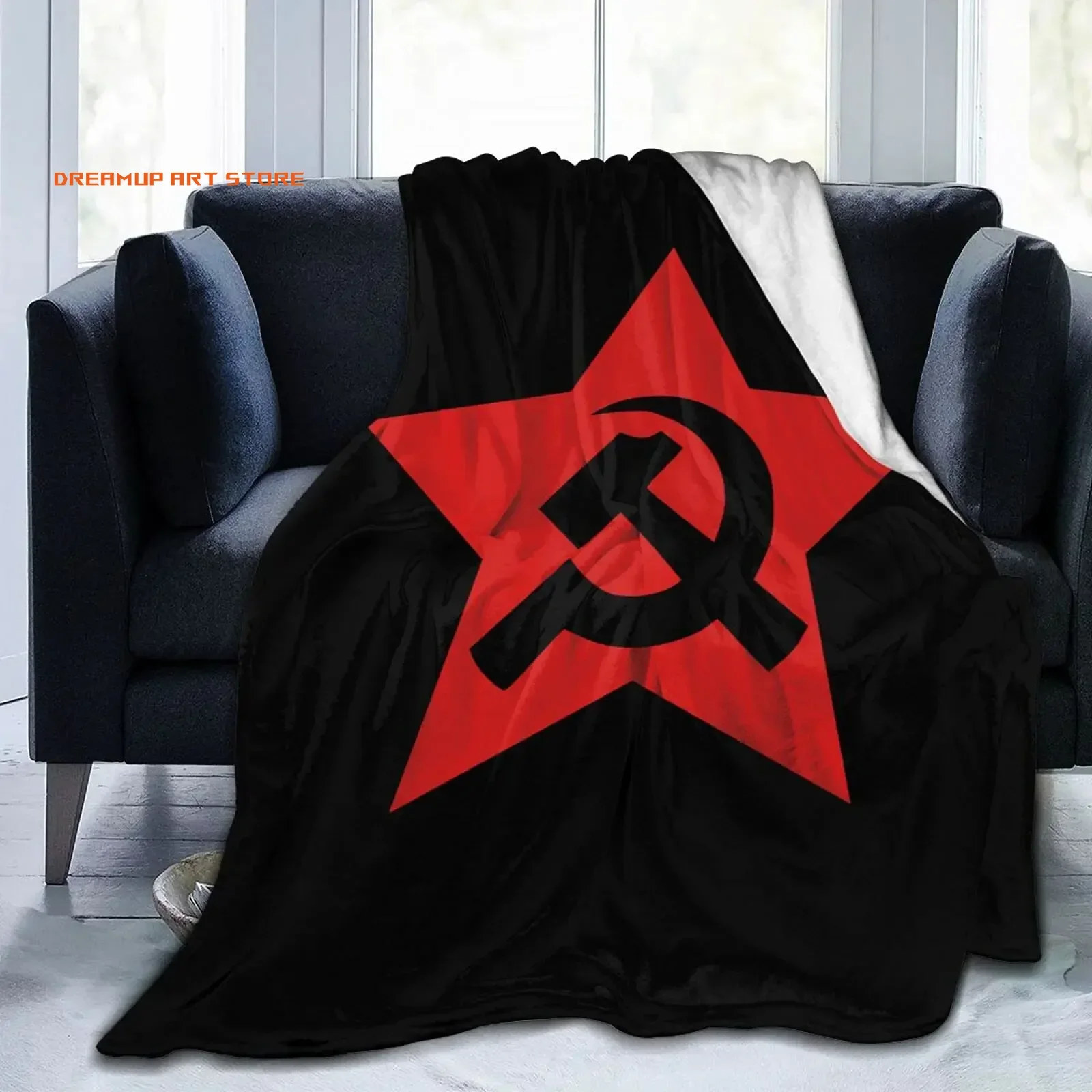 2026 USSR Hammer And Sickle CCCP Russian Soviet Flag Blanket Cover Plush Throw Blanket Bedroom Sofa Portable Soft Warm Bedspread