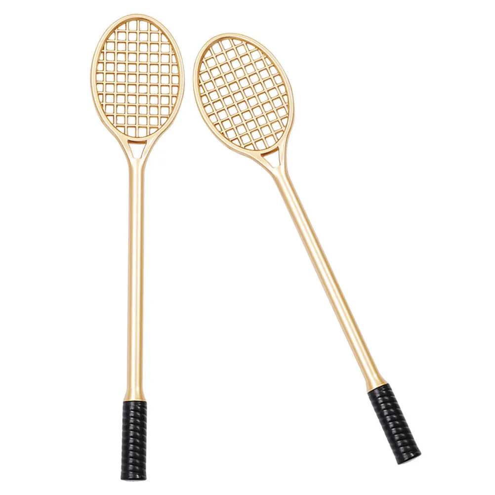

2Pcs Tennis Racket Gel Pens Black Ink Sport Inspired Pens for Office School Writing Sketching Drawing Tennis Pen