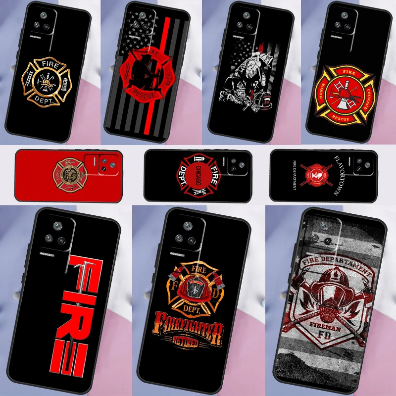 Firefighter Fire Department Fireman Case For Xiaomi 13 12 Lite 11T 12T Pro 12X POCO X3 X5 F5 Pro F4 X4 GT M5s C40 F3 Back Cover